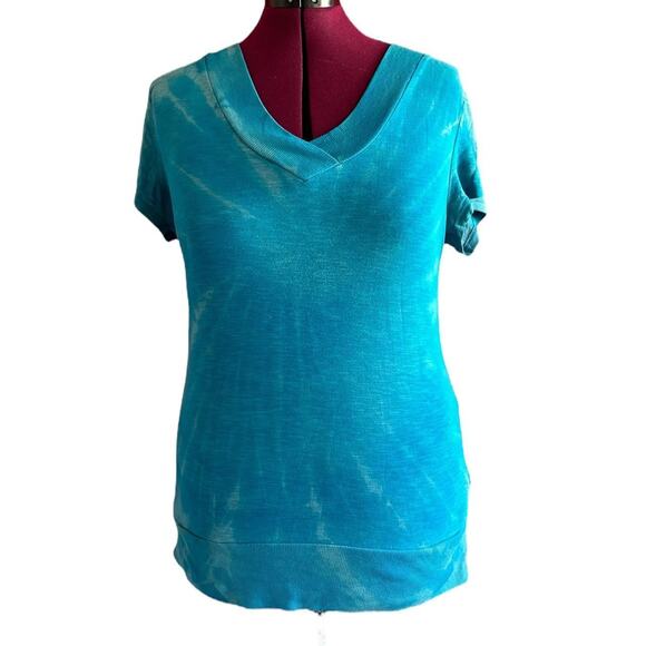 Womens Top Size XXL Blue Tie Dye Reworked Casual Summer Hippie Travel Packable - Picture 1 of 8